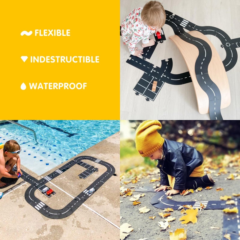 Waytoplay's King of The Road - Flexible Toy Road Set, 40 Pieces. The Original Since 2003. Made in Europe. - Image 2